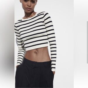 NWT Zara crop striped sweater